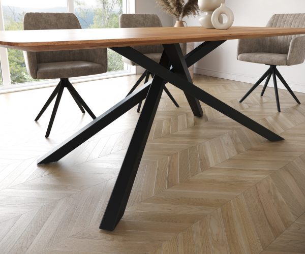 Jídelní stůl Edge 200x100 cm zaoblená přírodní akácie švýcarská hrana - Image 6