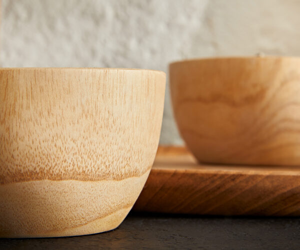 Svíčka v dřevěné misce Eldin 9x5 cm přírodní teak (sada 3 kusů) - Image 3