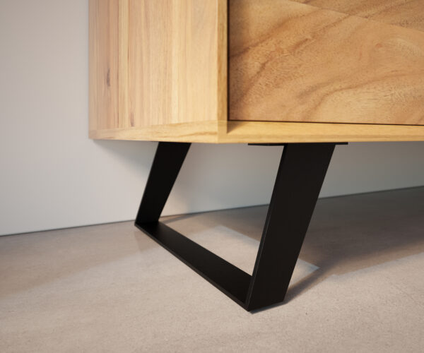 Šikmá podnož 15 cm kovová černá pro TV stolky (sada 2 kusů) - Image 2