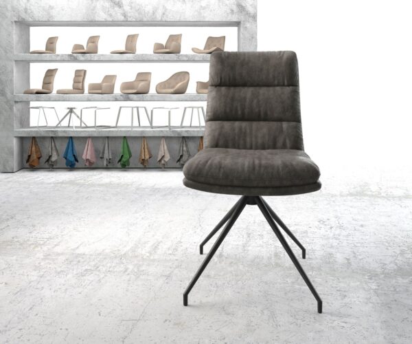 Jídelní židle Abelia-Flex antracit vintage křížová podnož zúžená černá - Image 2