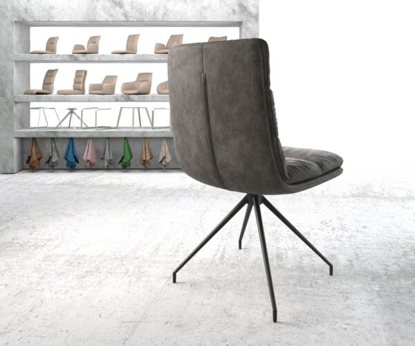 Jídelní židle Abelia-Flex antracit vintage křížová podnož zúžená černá - Image 3