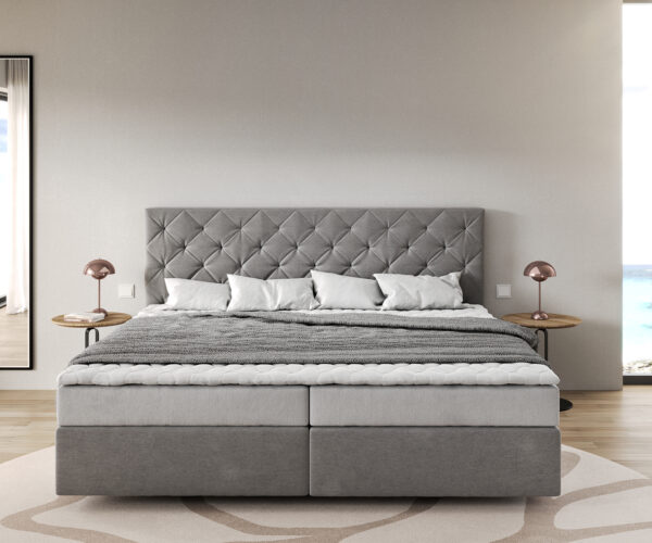 Boxspring postel Dream-Great mikrovlákno 200x200 cm s matrací a topperem - Image 2