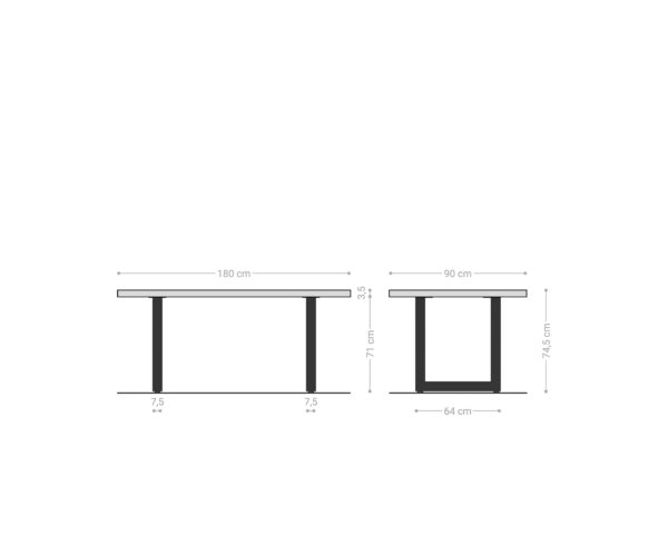 Jídelní stůl Edge 180x90 cm akácie šampaňská - Image 7