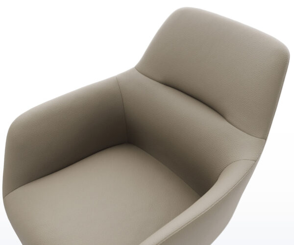 Jídelní židle Pejo-Flex pravá kůže béžová křížová podnož hranatá černá 180° otočná - Image 4