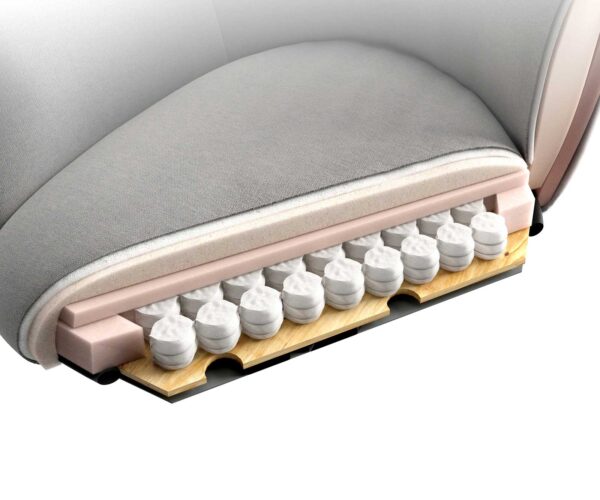 Jídelní židle Caja-Flex tenká podnož kovová černá manšestrová stříbrná šedá taštičkové pružiny - Image 9