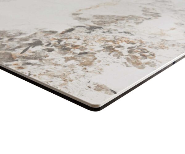 Jídelní stůl Edge 200x100 keramika Minas Melange bílo-béžová plochá podnož černá - Image 5