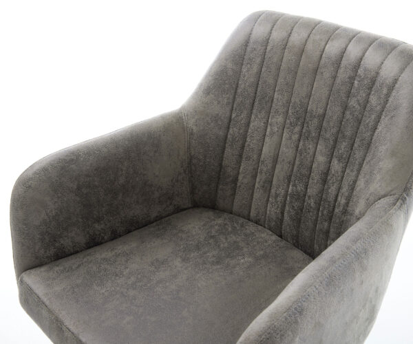 Jídelní židle Greg-Flex šedá vintage křížová podnož široká černá otočná o 360° - Image 4