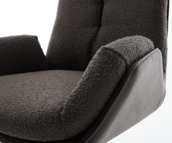 Jídelní židle Clea-Flex mix materiálů černá podnož nerezová ocel 360° otočná - Image 4