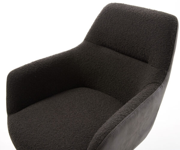 Jídelní židle Pejo-Flex mix materiálů černá podnož zúžená nerezová ocel - Image 4