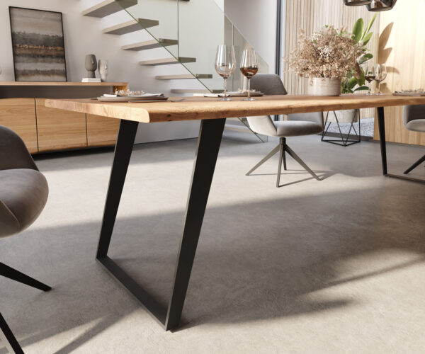 Jídelní stůl Edge 300x100 akácie přírodní kovová šikmá podnož - Image 6