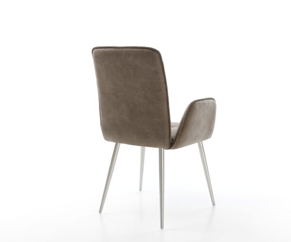 Jídelní židle Vinja-Flex taupe vintage zúžená podnož nerezová ocel - Image 5