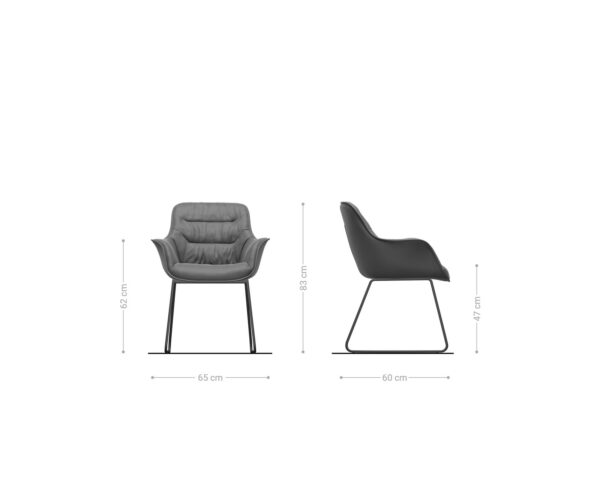 Jídelní židle Kaira-Flex antracitová vintage černá podnož - Image 6