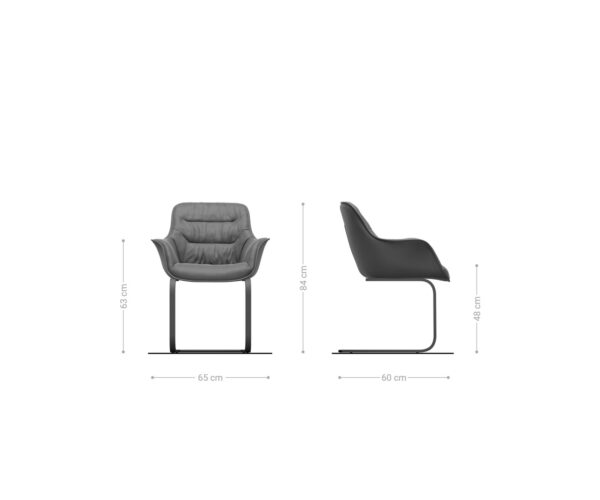 Jídelní židle Kaira-Flex taupe vintage konzolová podnož plochá černá - Image 6
