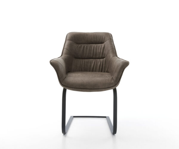 Jídelní židle Kaira-Flex taupe vintage konzolová podnož plochá černá - Image 2