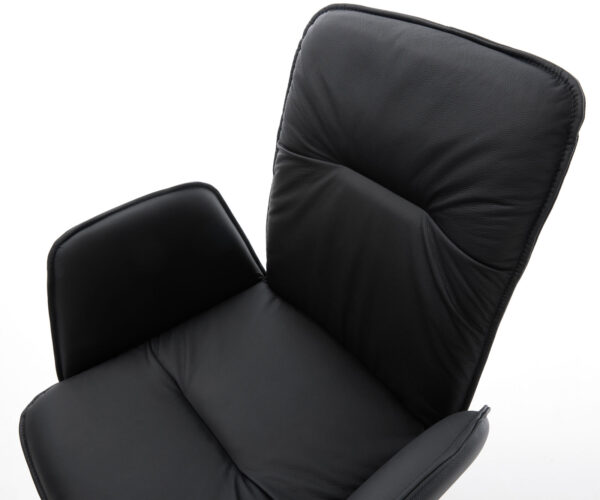 Jídelní židle Vinja-Flex černá pravá kůže zúžená podnož černá - Image 4