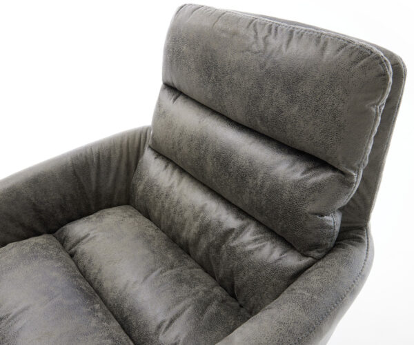 Otočná židle Abelia-Flex s područkami šedá vintage křížová podnož zúžená černá - Image 4