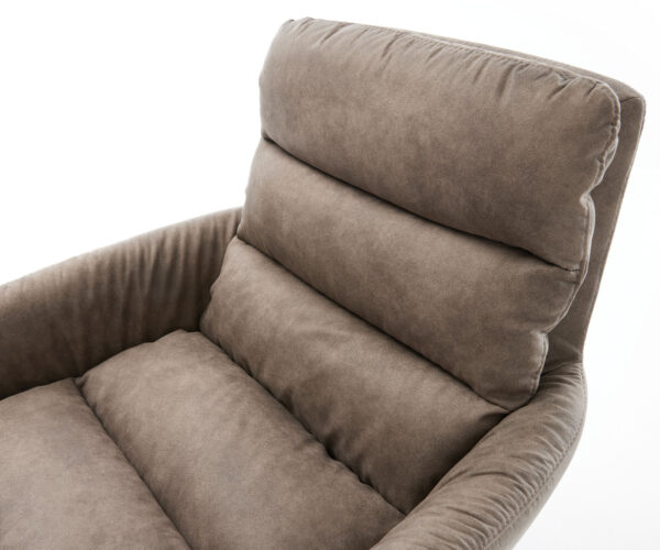 Otočná židle Abelia-Flex s područkami taupe vintage křížová podnož zúžená nerezová ocel - Image 4