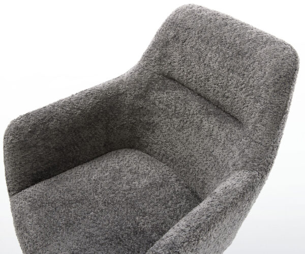 Otočná židle Pejo-Flex křížová podnož hranatá nerezová ocel bouclé šedá 180° - Image 4