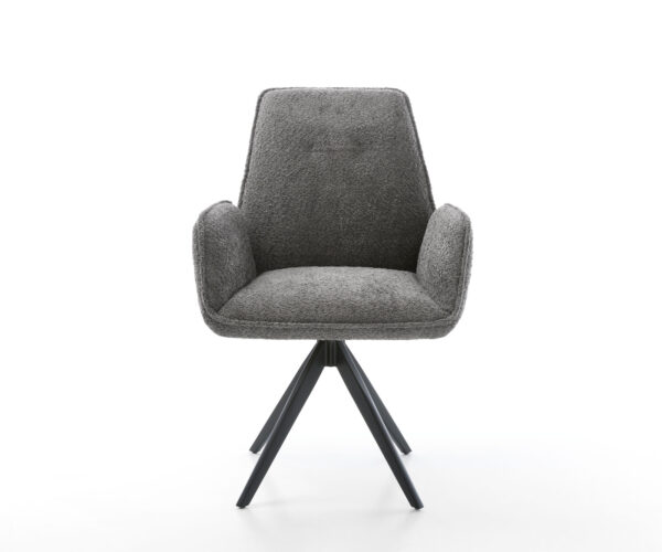 Otočná židle Zoa-Flex křížová podnož hranatá černá bouclé šedá 180° - Image 2