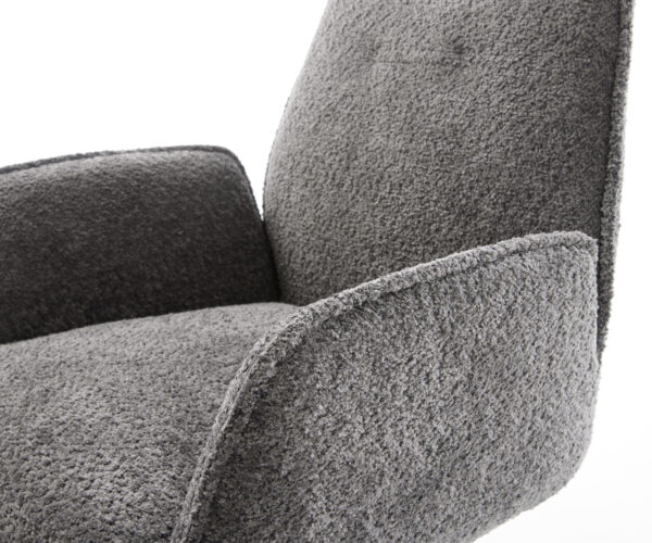 Otočná židle Zoa-Flex křížová podnož hranatá černá bouclé šedá 180° - Image 4