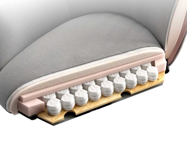 Jídelní židle Caja-Flex tenká podnož kovová černá manšestrová stříbrná šedá taštičkové pružiny - Image 6