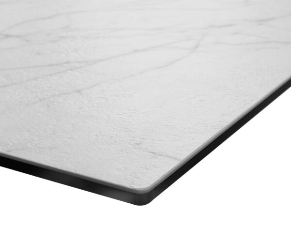 Jídelní stůl Edge 300x100 cm keramika Laminam® Statuarettio bílá úzká podnož nerezová ocel - Image 5
