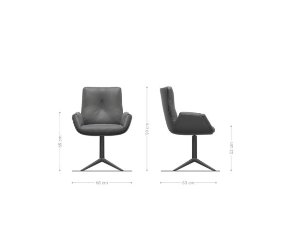 Jídelní židle Clea-Flex žinylka olivová podnož černá houpací 360° otočná - Image 6