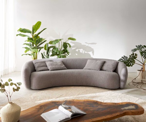 Pohovka Larna 260x120 cm bouclé stříbrno-šedá - Image 2