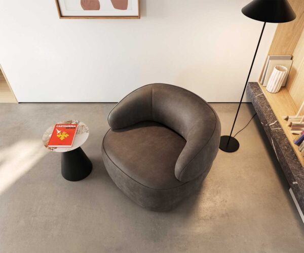 Lounge Jídelní židle Nova 88x88 cm mikrovlákno taupe vintage - Image 2