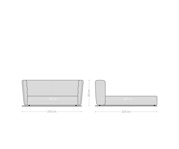 Čalouněná postel simea 180x200 cm mikrovlákno šedá - Image 8