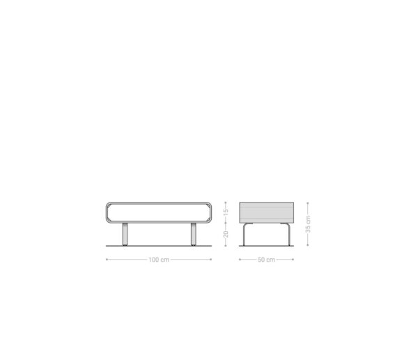 Konferenční stolek Anaya 100x50 cm akácie přírodní 1 přihrádka podnož ve tvaru "L" nerezová ocel - Image 6