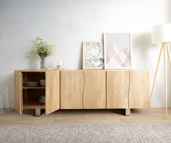 Příborník Edge 220 cm přírodní dub 6 dveří - Image 4