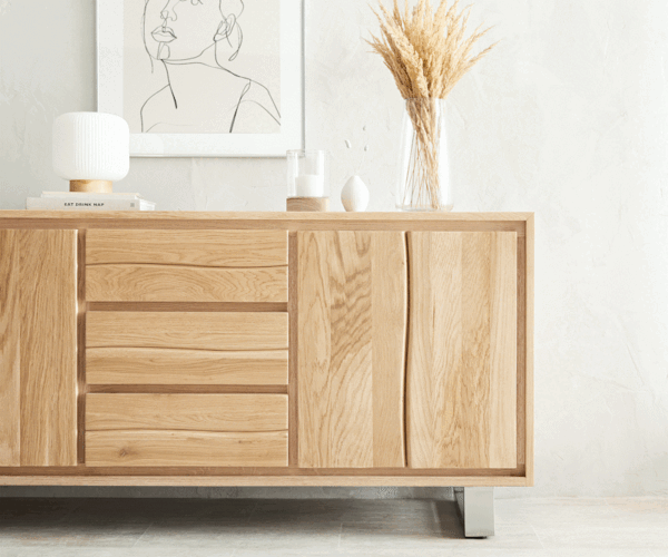 Příborník Edge 170 cm přírodní dub 4 dvířka 3 zásuvky - Image 6