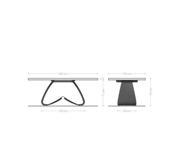 Jídelní stůl Edge 200x100 přírodní akácie podnož ve tvaru "W" kovová černá nepravidelný okraj - Image 7
