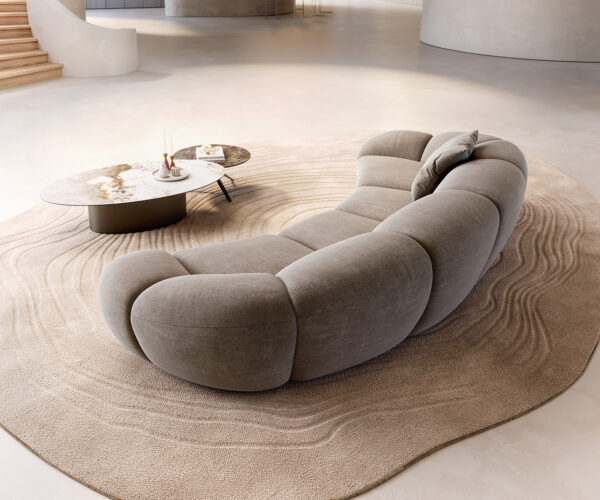 Velká pohovka Lunna 360x175 cm bouclé taupe 2 polštáře - Image 5