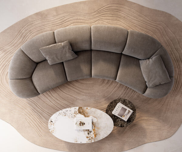Velká pohovka Lunna 360x175 cm bouclé taupe 2 polštáře - Image 8