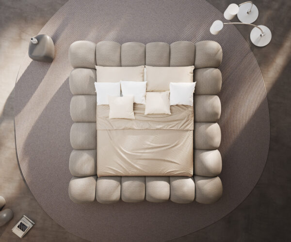 Čalouněná postel Perlla 180x200 cm bouclé taupe - Image 6