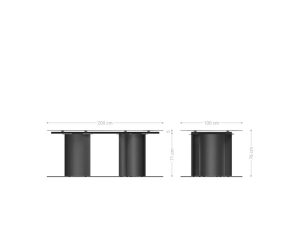 Jídelní stůl Edge boot 200x100 keramika Laminam® Emperador Extra Lucidato tmavě hnědá podnož Troa kov černá - Image 7