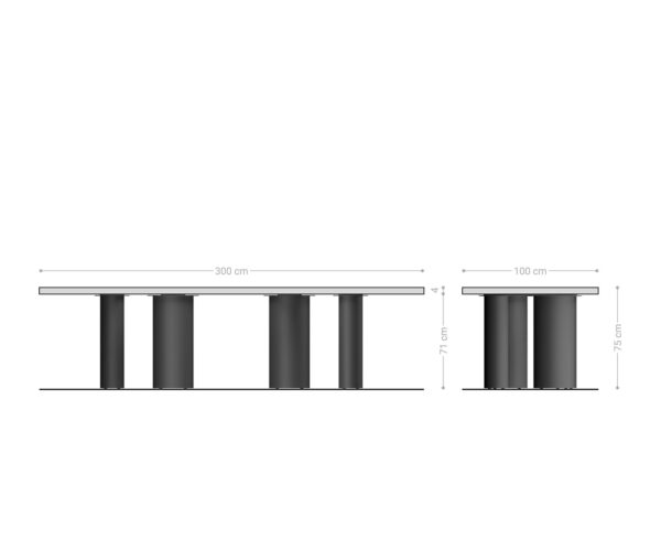 Jídelní stůl Edge 300x100x4 přírodní dub podnož Pilier nerezová ocel kartáčovaná nepravidelný okraj - Image 6