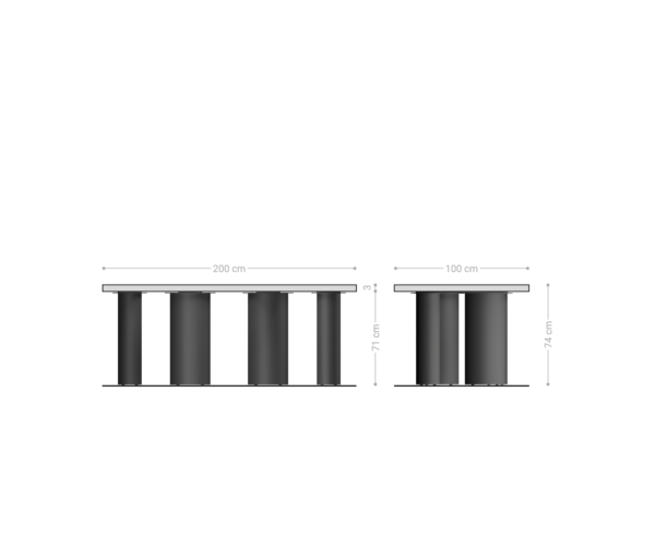 Jídelní stůl Edge 200x100x2,5-3 přírodní dub Pilier kov černá nepravidelný okraj - Image 6