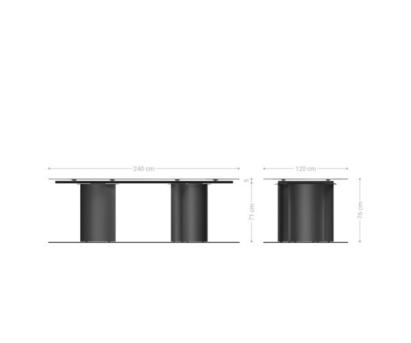 Jídelní stůl Edge boot 240x120 reliéfní sklo perleťové 3D design podnož Troa kov bílá - Image 6