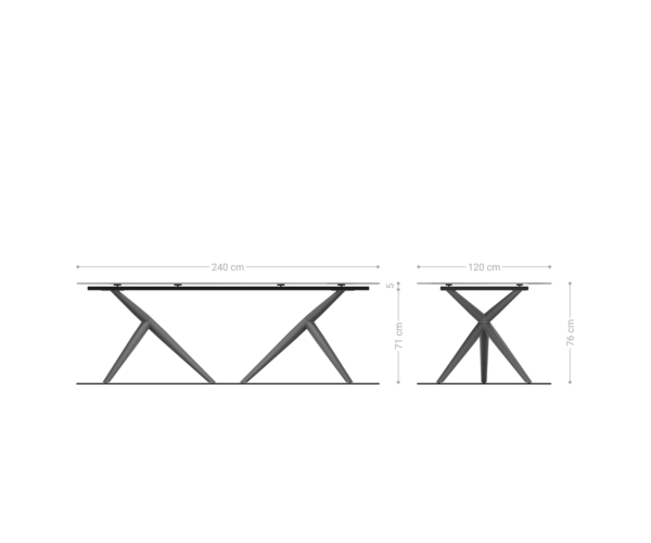 Jídelní stůl Edge boot 240x120 reliéfní sklo perleťové 3D design podnož Estelar kulatá kov bílá - Image 6