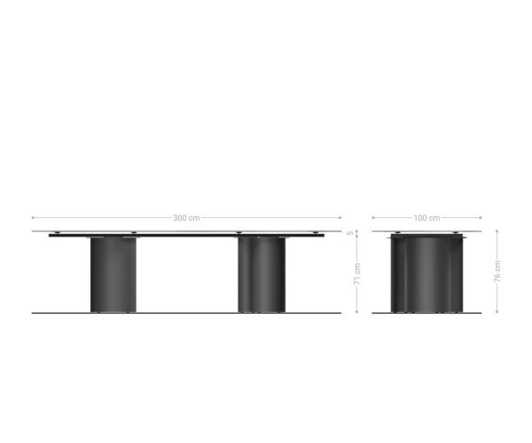 Jídelní stůl Edge 300x100 keramický Minas Melange bílo-béžový Troa nerezová ocel grafitová - Image 7