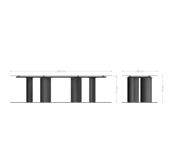 Jídelní stůl Edge 300x100 keramický Minas Melange bílo-béžový Pilier kovový efekt povrch titanová barva - Image 7