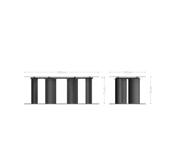 Jídelní stůl Edge Oval 220x120 keramický Minas Melange bílo-béžový Pilier nerezová ocel grafitová - Image 7