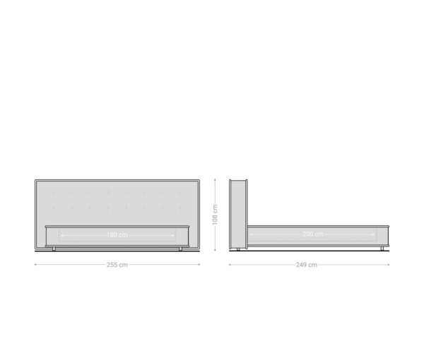 Čalouněný rám postele Filikos 180x200 cm šenil antracitový - Image 8