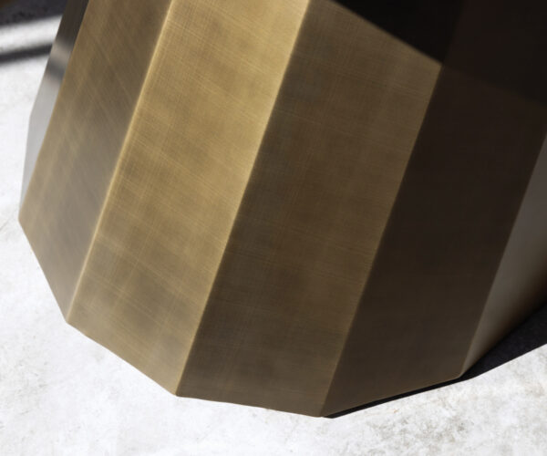 Jídelní stůl Edge 300x100 keramický Minas Melange bílo-béžový parabola kovově zlatý - Image 6