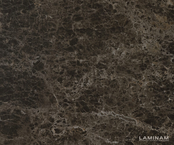 Jídelní stůl Edge Oval 280x130 Keramický Laminam® Emperador Extra Lucidato Tmavě hnědý Cono Metallic Gold - Image 3