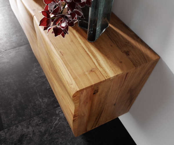 Příborník New Live-Edge 145 cm přírodní akácie 3 dvířka akrylová základna - Image 5