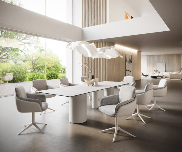 Jídelní stůl Edge 300x100 Keramický Laminam®Statuarietto White Troa Metal White - Image 7